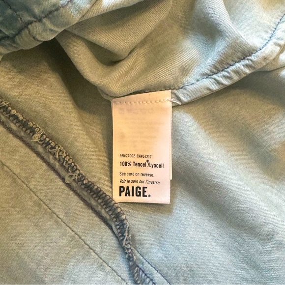NWOT 🔹PAIGE Chambray Ruffled Button Down Tencel Long Sleeve Shirt (brand new!) - Picture 7 of 7